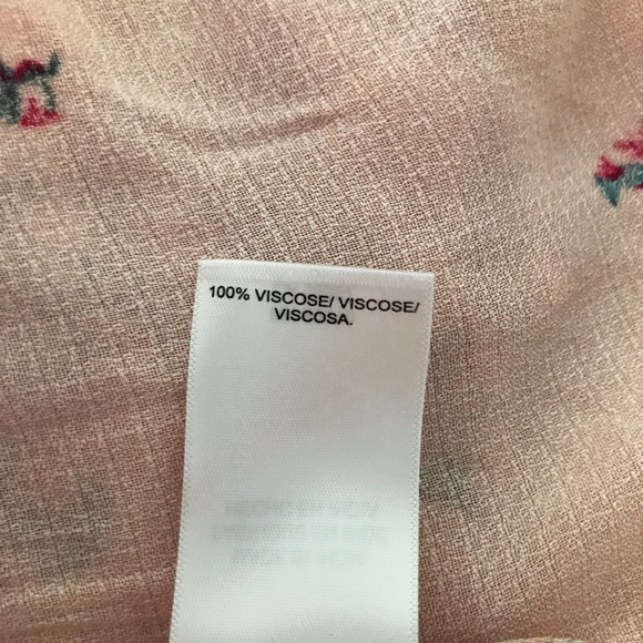 Lucky Brand Pink Multi Floral Tie Rounded Hem Short Sleeve Blouse - Picture 7 of 10